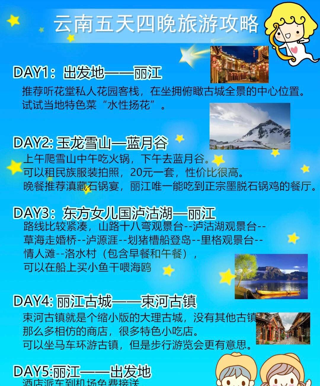 去云南旅游，5天最佳路線攻略，云南五日游，最佳路線攻略