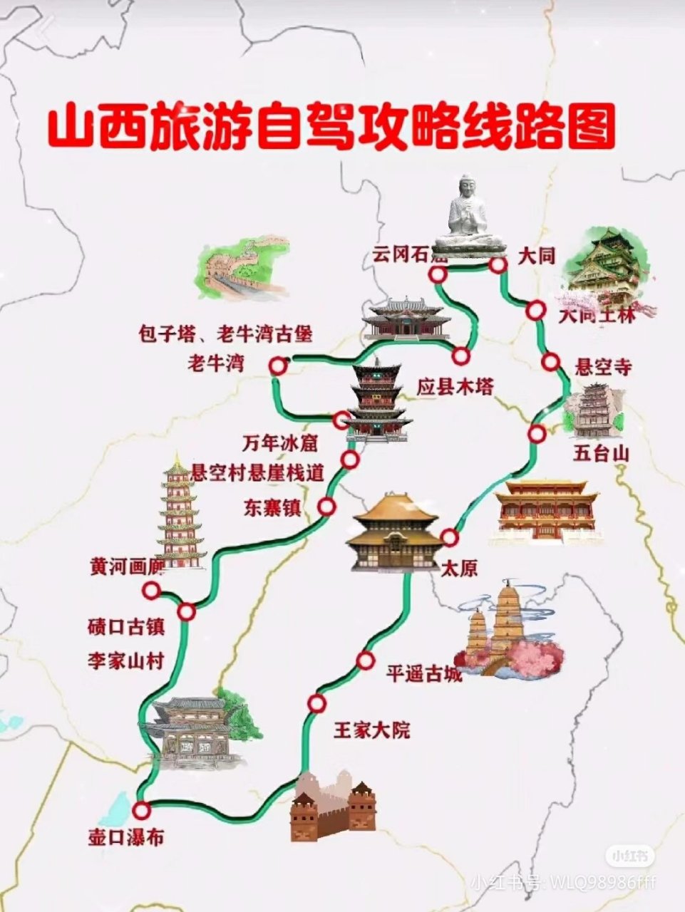 探索山西，自駕游線路圖詳解，山西自駕游線路圖詳解，探索之旅啟程